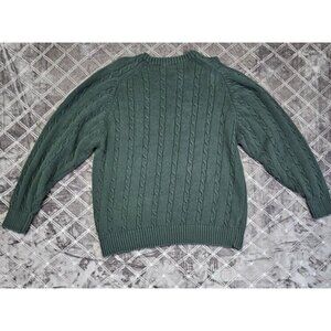 Alexander Julian Colours Size L Green Cotton  Pullover Crewneck Long Sleeve